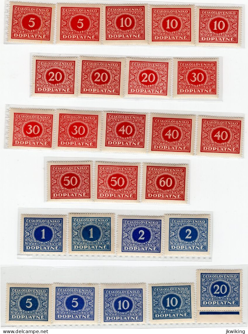 1928 - Doplatní - Definitivní Vydání - Typy I. II. III + Barevné Odstíny Katalog č. DL55- DL66 - Unused Stamps