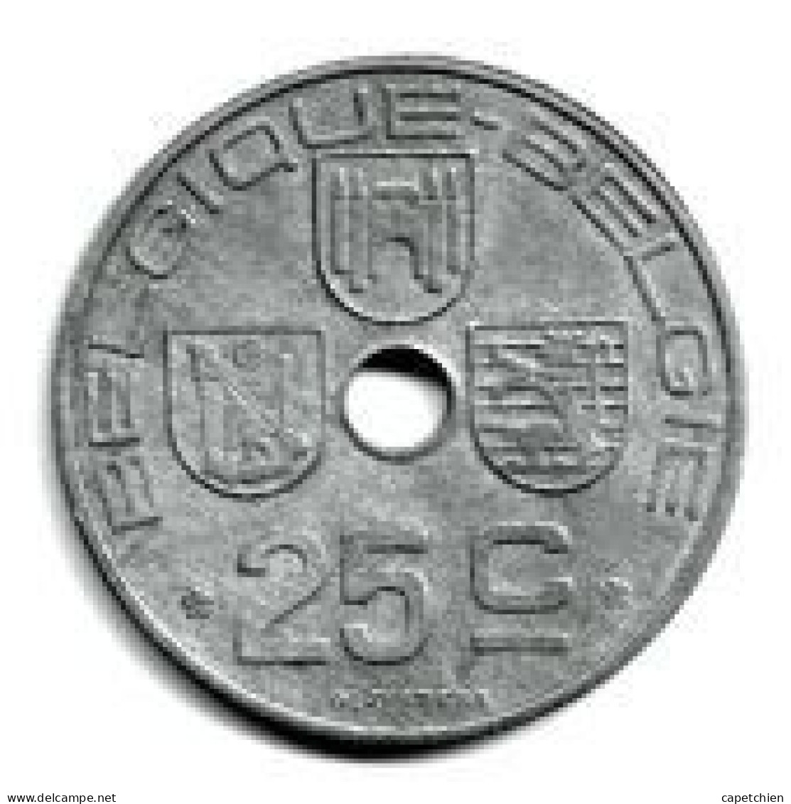 BELGIQUE / BELGIQUE - BELGIE / 25 CENTIMES  / 1946 / ZINC / 6.38 G / 26 Mm - 10 Centimes & 25 Centimes