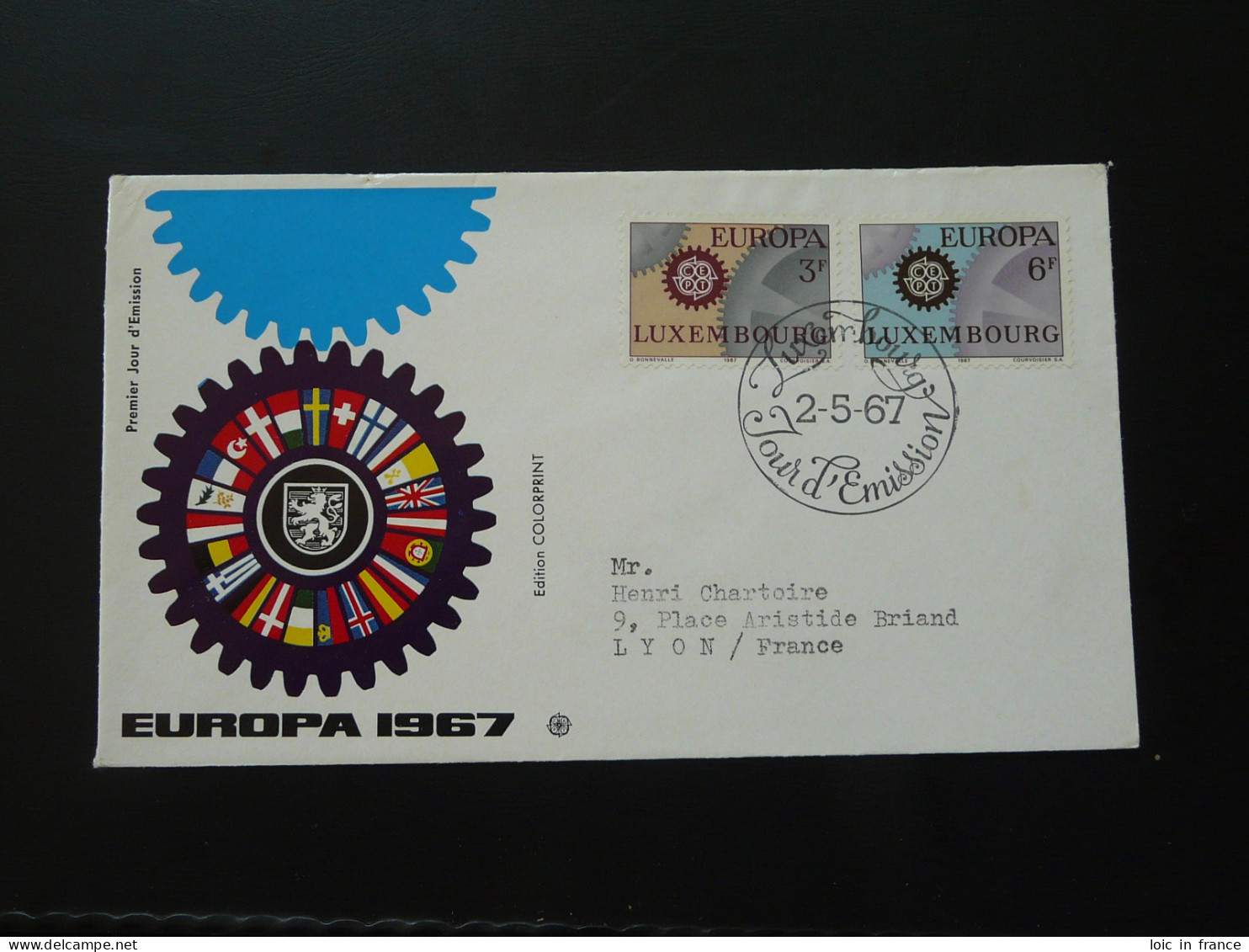 FDC Europa Cept Luxembourg 1967 (ex 1) - FDC