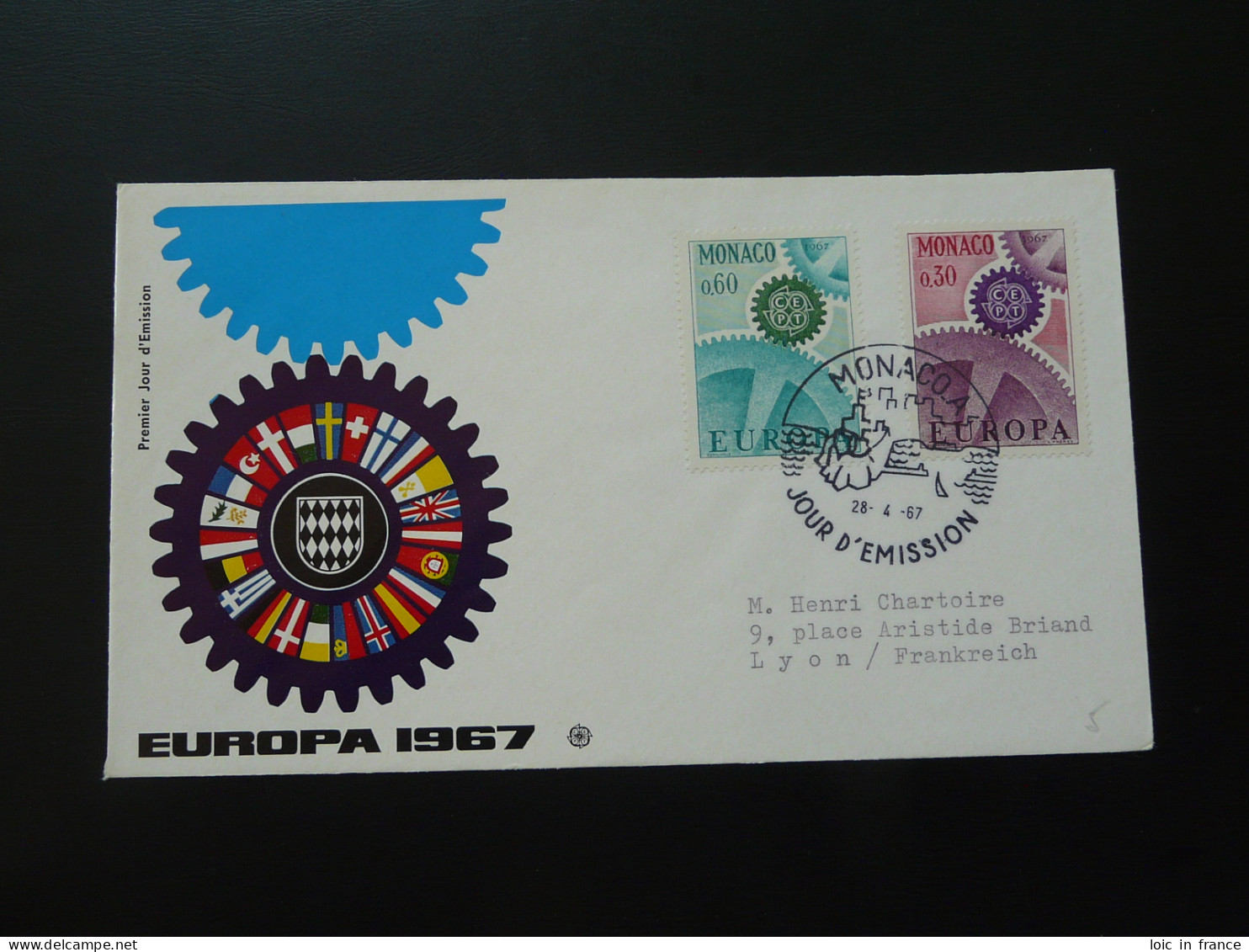 FDC Europa Cept Monaco 1967 (ex 2) - 1967