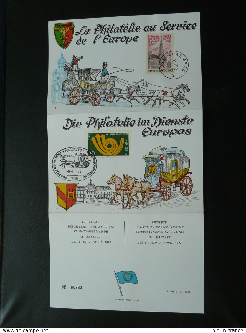 Encart Folder Diligence Mail Coach Poste Aux Armées De France En Allemagne 1974 - Stage-Coaches