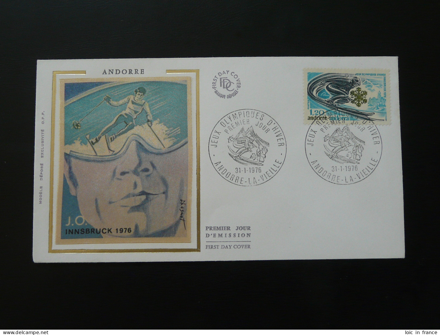 FDC Jeux Olympiques Innsbruck Olympic Games Andorre 1976 - Winter 1976: Innsbruck