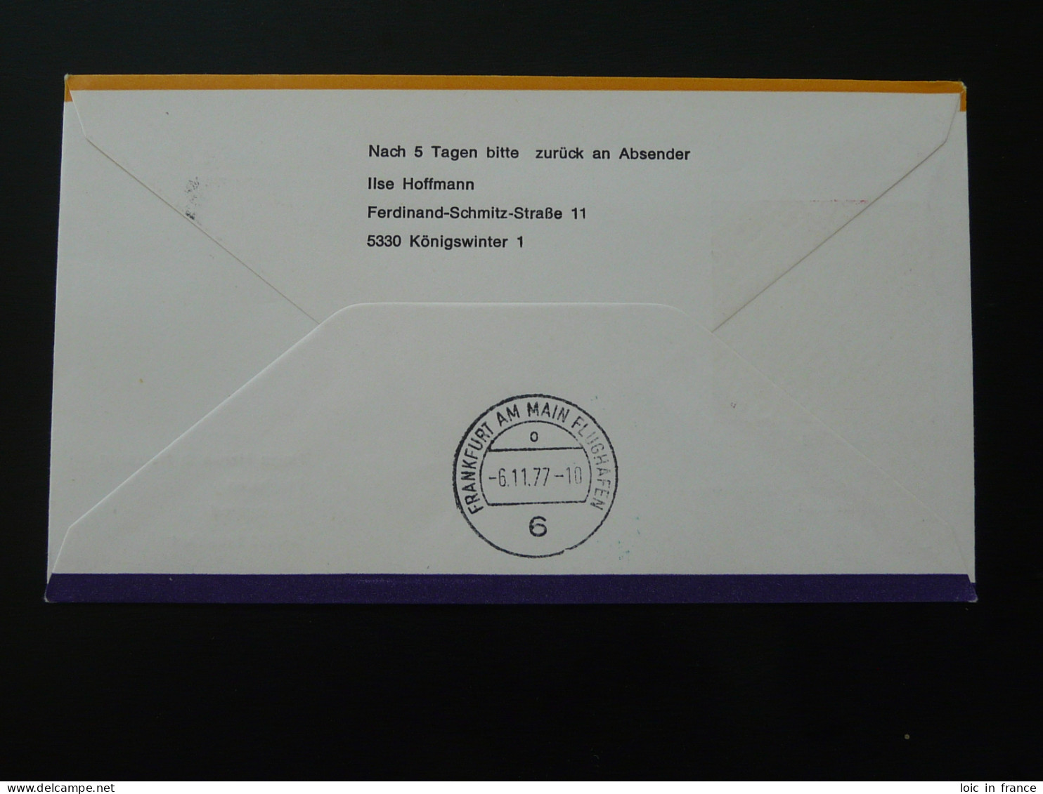 Lettre Premier Vol First Flight Cover Melbourne Frankfurt Boeing 747 Lufthansa 1977 - Briefe U. Dokumente