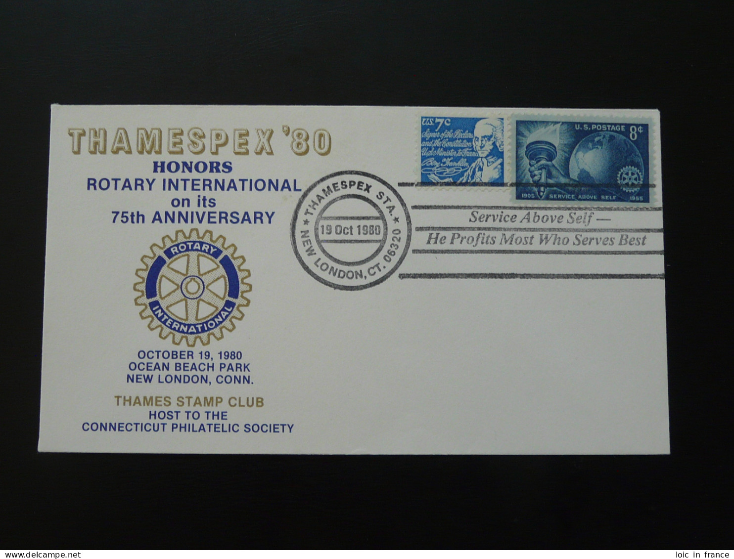 Lettre Cover 75 Years Rotary International New London USA 1980 - Schmuck-FDC