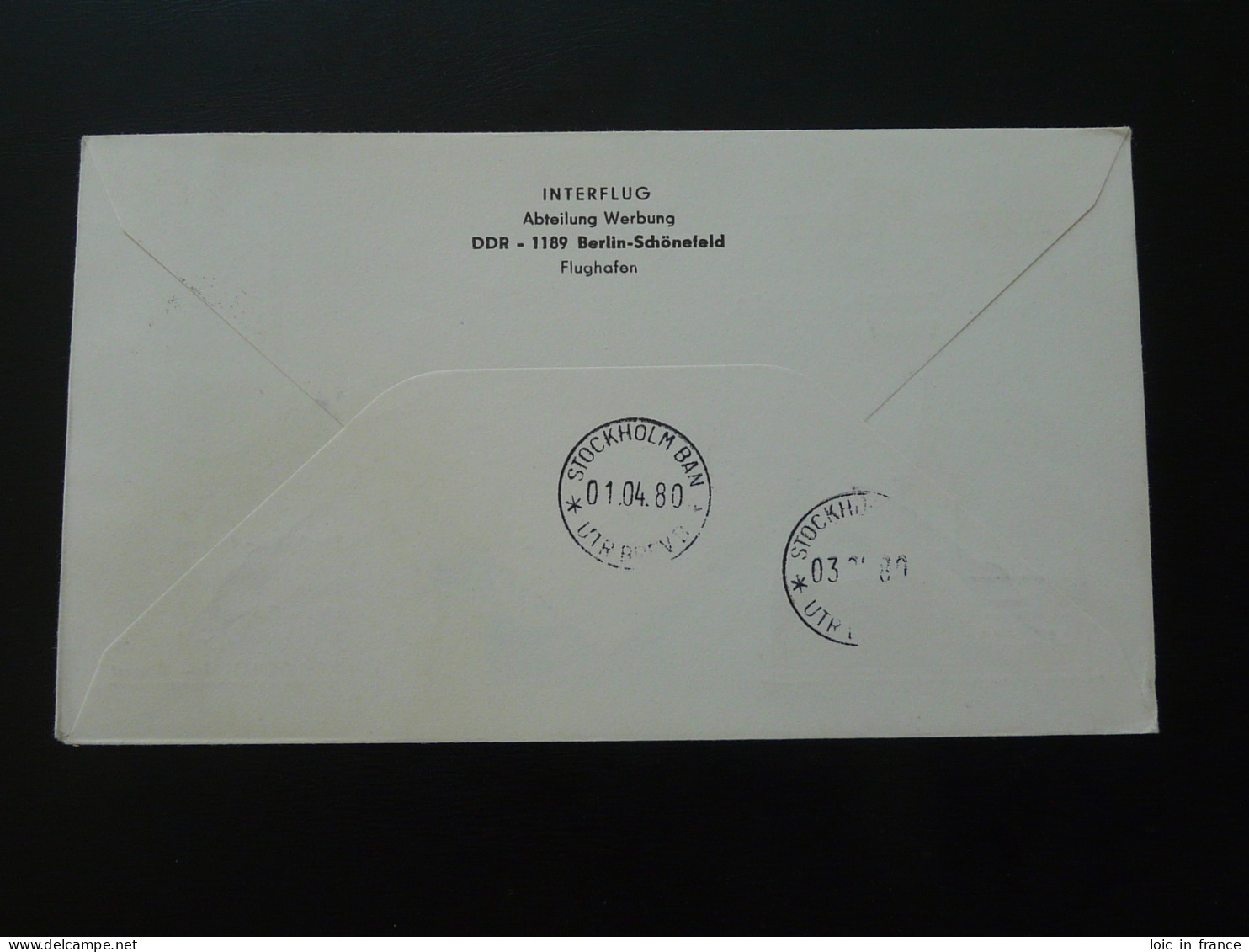 Vol Special Flight Helsinki Stockholm Interflug DDR 1980 - Lettres & Documents