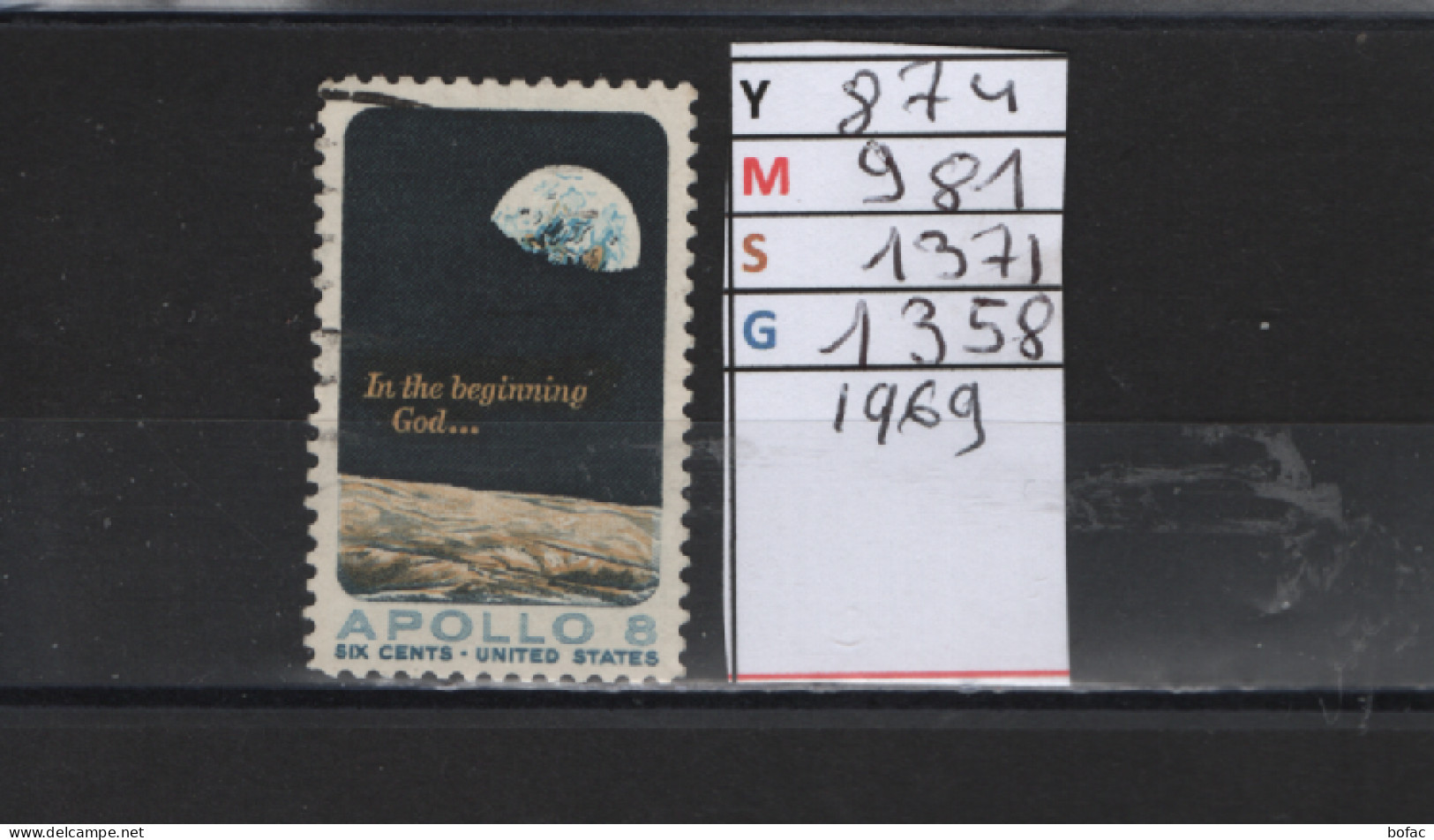 PRIX FIXE Obl 874 YT 981 MIC 1371 SCO GIB 1358 Apollo 1969 Etats Unis  58A/13 - Oblitérés