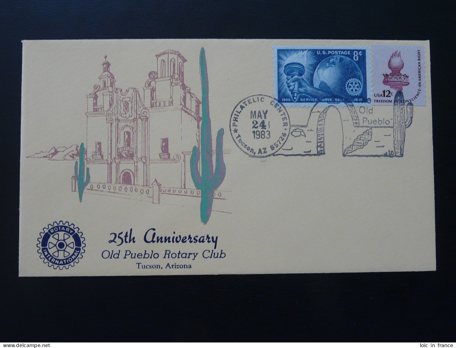 Lettre Cover Rotary International With Cactus Postmark Old Pueblo USA 1983 - Enveloppes évenementielles