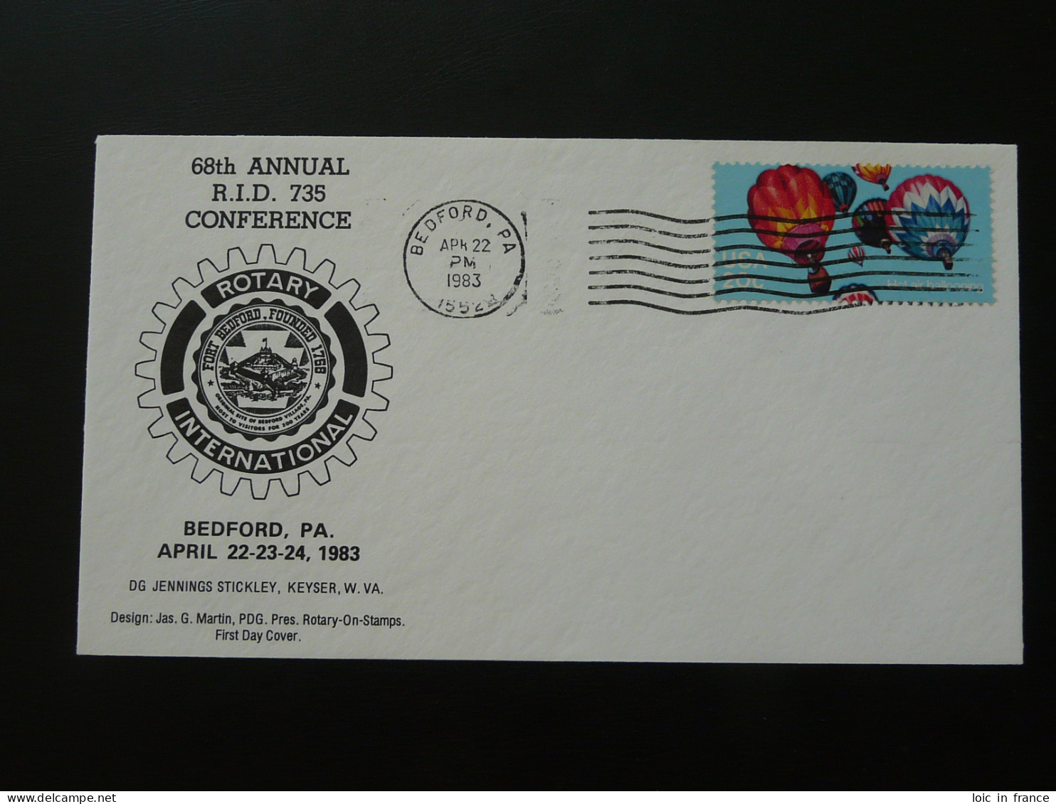 Lettre Cover Rotary International Conference Bedford USA 1983 - Event Covers