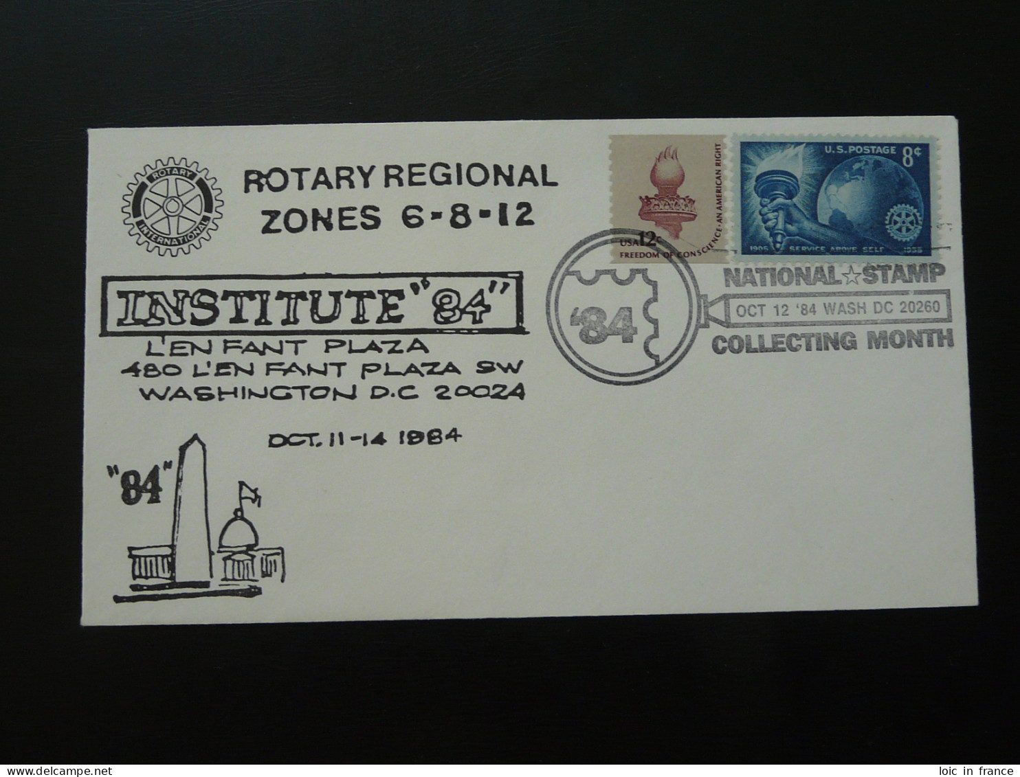 Lettre Cover Rotary Regional Zones Washington USA 1984 - FDC