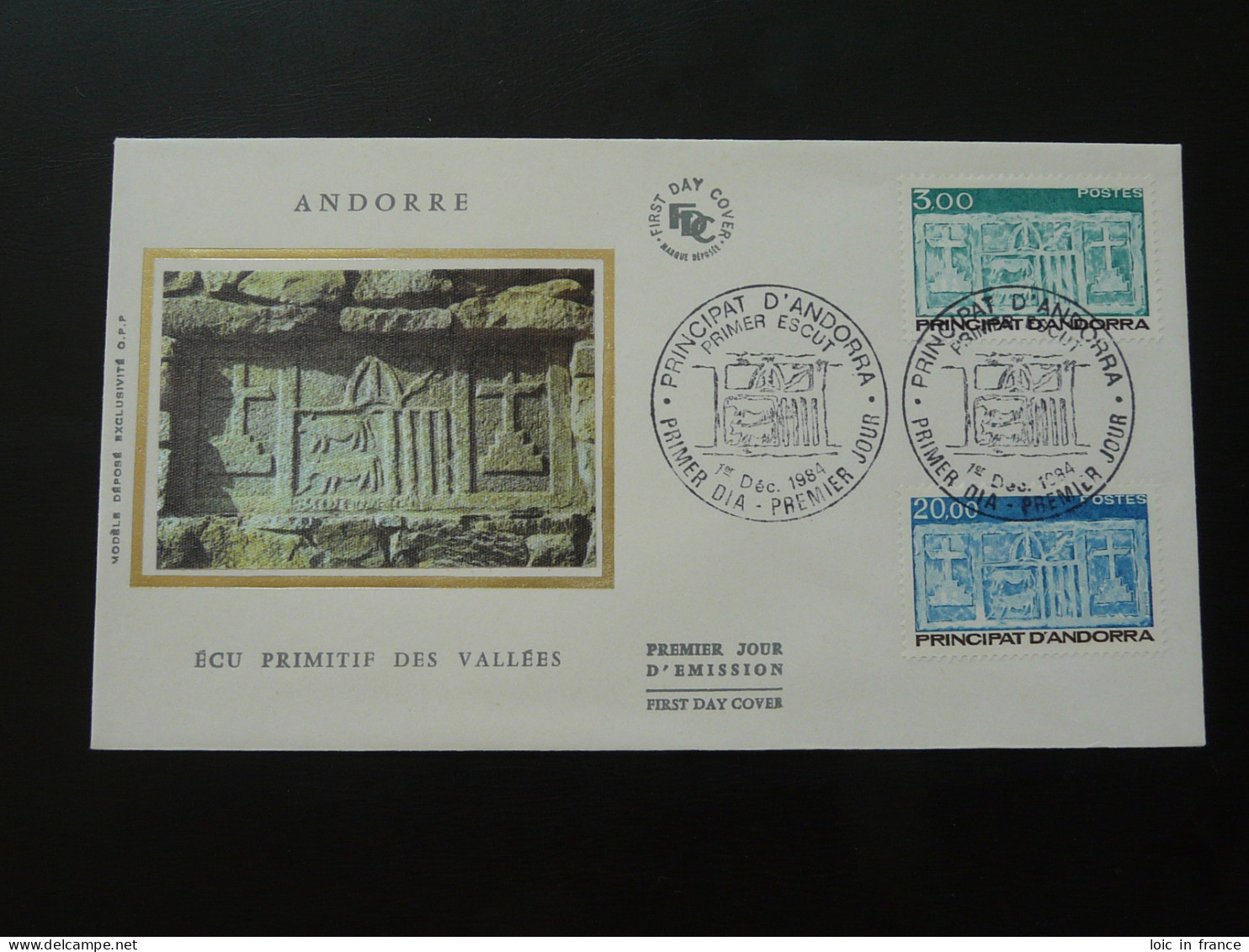 FDC écu Primitif Des Vallées Andorre 1984 - Covers & Documents