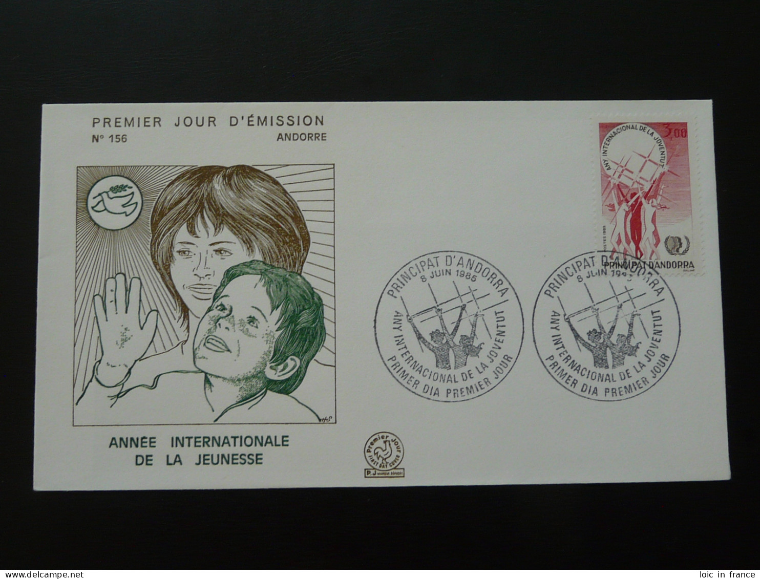 FDC Année Internationale De La Jeunesse Year Of Youth Andorre 1985 - Lettres & Documents