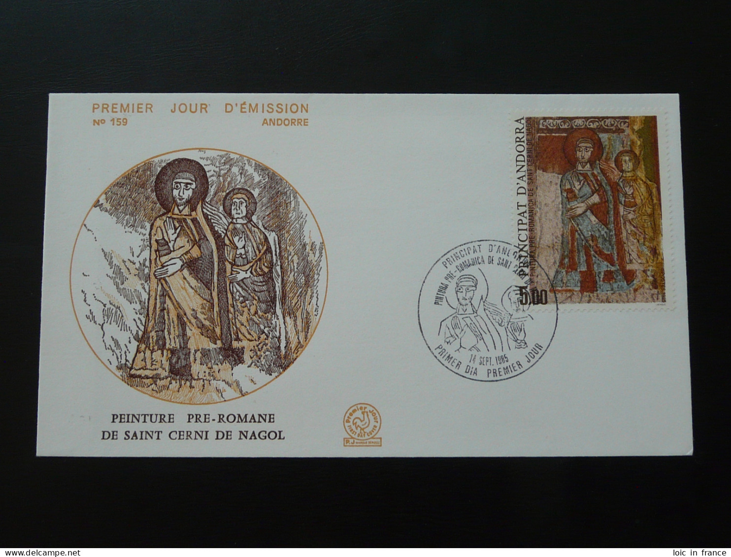 FDC Peinture Pré-romane St Cerni De Nagol Andorre 1985 - Covers & Documents