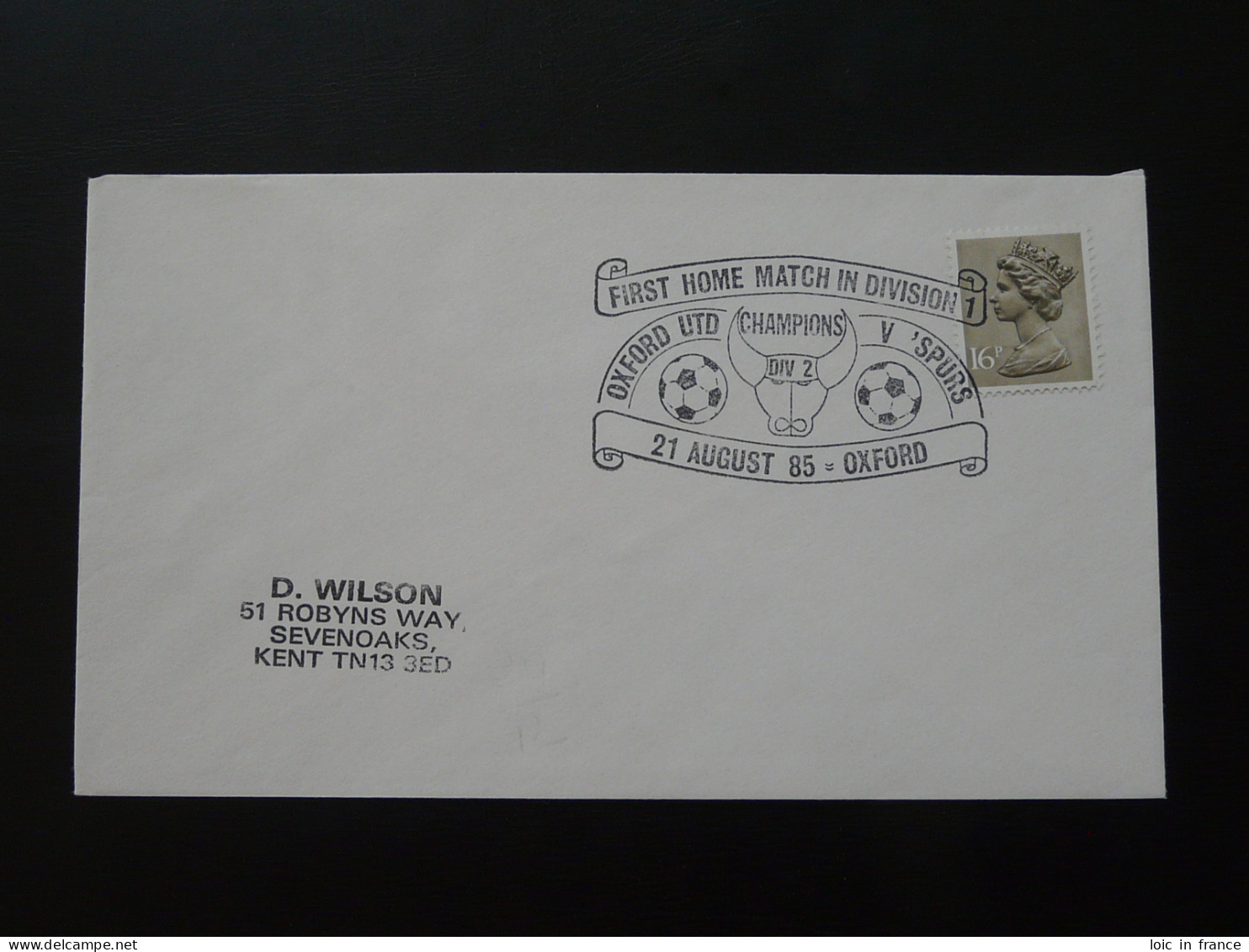 Lettre Cover Football Home Match Oxford Great Britain 1985 - Lettres & Documents