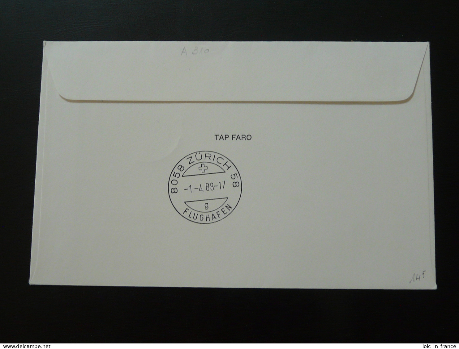 Lettre Premier Vol First Flight Cover Faro Zurich TAP Air Portugal 1988 - Covers & Documents