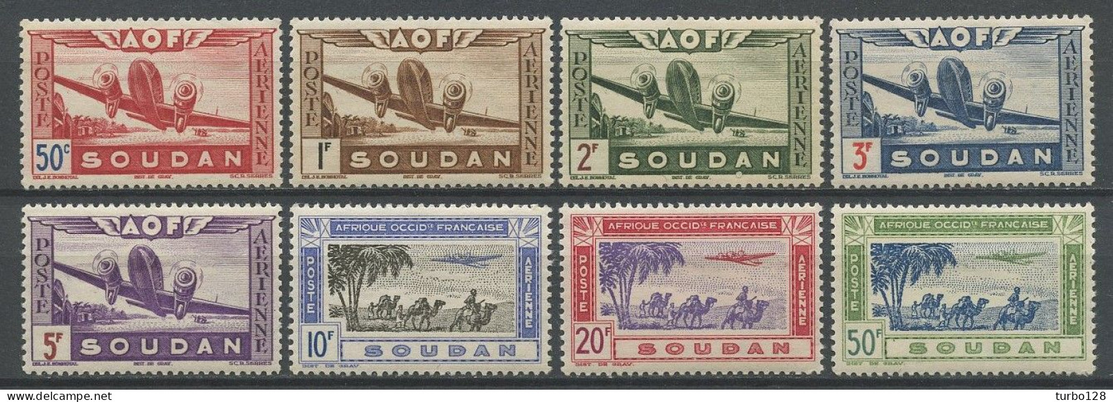 SOUDAN 1942 N° 10/17 * Neufs MH Trace Charnière TTB C 10.25 € Avions Planes Animaux Arbres Trees - Unused Stamps