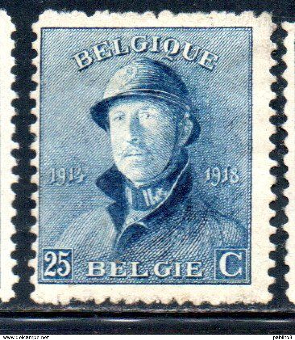 BELGIQUE BELGIE BELGIO BELGIUM 1919 KING ROI ALBERT I IN TRENCH HELMET 20c USED OBLITERE' USATO - 1918 Red Cross