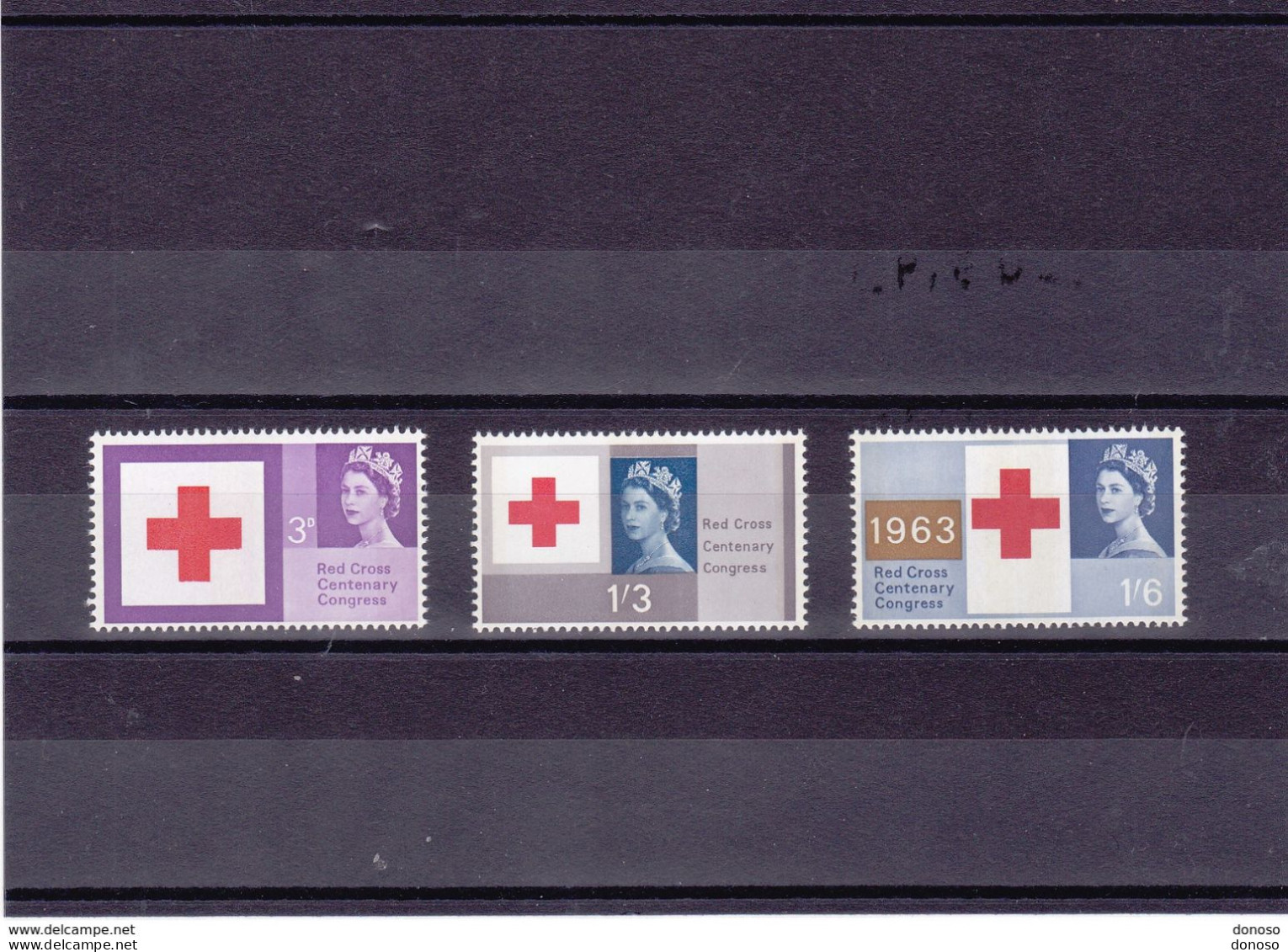GB 1963 CROIX ROUGE  Yvert 378-380 A PHOSPHORE  NEUF** MNH Cote : 111 Euros - Unused Stamps