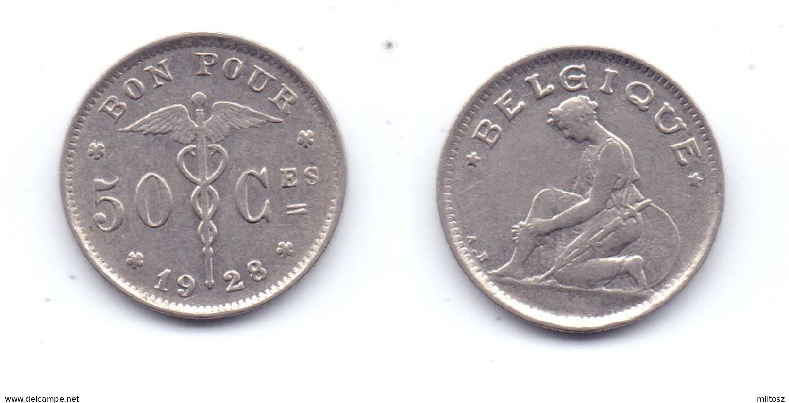 Belgium 50 Centimes 1928 (French Legend) - 50 Cents
