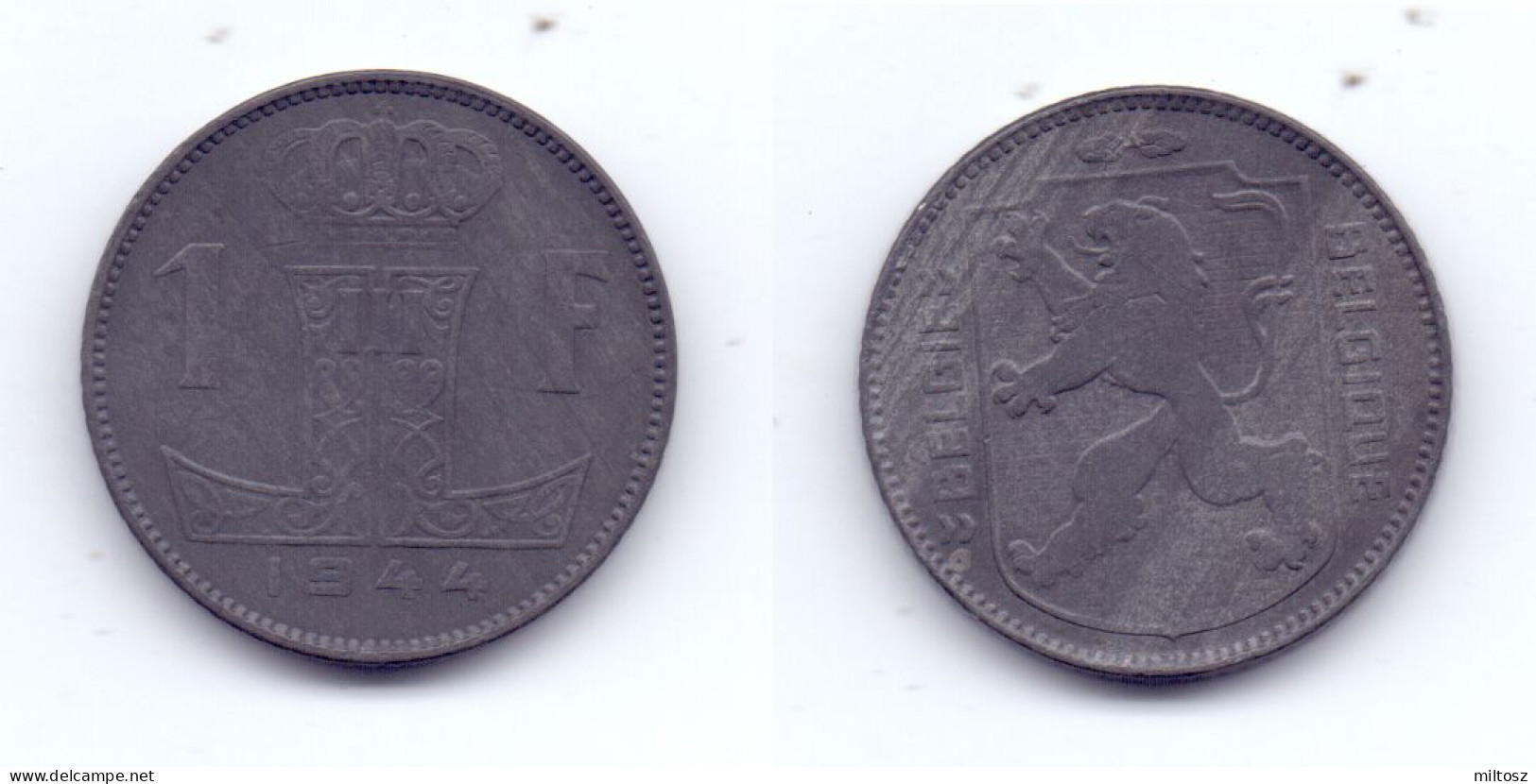 Belgium 1 Franc 1944 WWII Issue BELGIE-BELGIQUE - 1 Frank