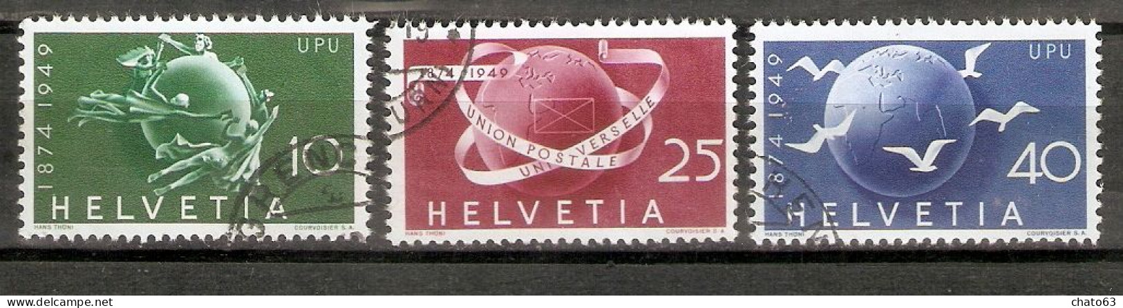 SUIZA. 1949. YT 474/479. 75º ANIV. UNION POSTAL UNIVERSAL - Oblitérés