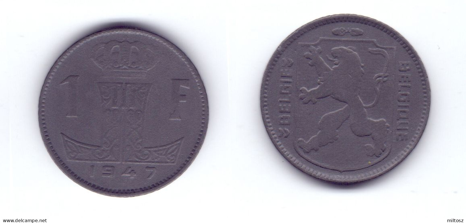 Belgium 1 Franc 1947 WWII Issue BELGIE-BELGIQUE - 1 Franc