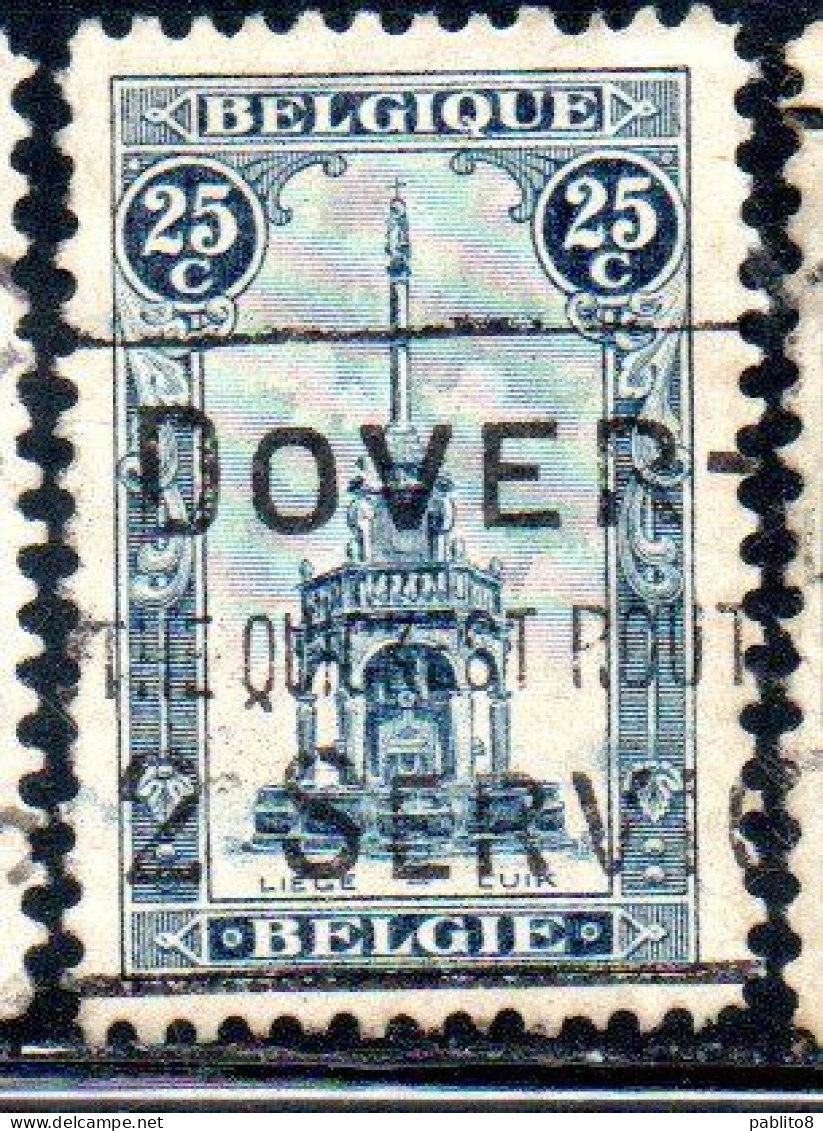 BELGIQUE BELGIE BELGIO BELGIUM 1919 PERRON OF LIEGE FOUNTAIN 25c USED OBLITERE' USATO - 1918 Cruz Roja