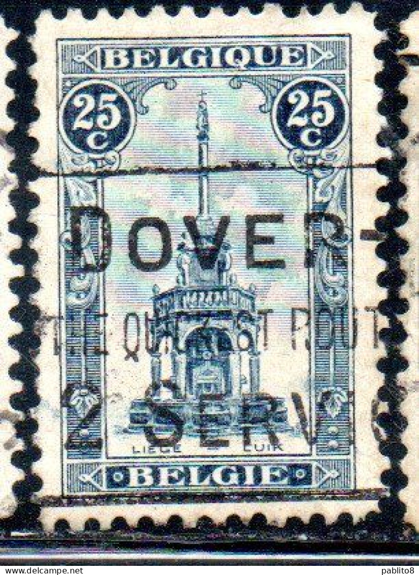 BELGIQUE BELGIE BELGIO BELGIUM 1919 PERRON OF LIEGE FOUNTAIN 25c USED OBLITERE' USATO - 1918 Croix-Rouge