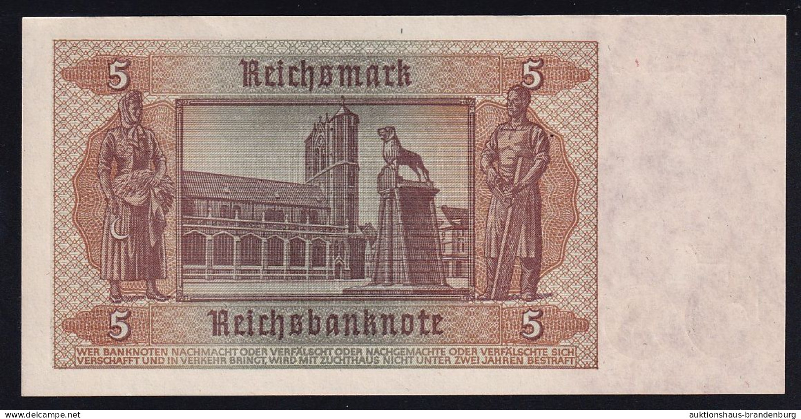 5 Reichsmark 1.8.1942 - Serie Y - KN 8-stellig - Reichsbank (DEU-220b) - 5 Reichsmark