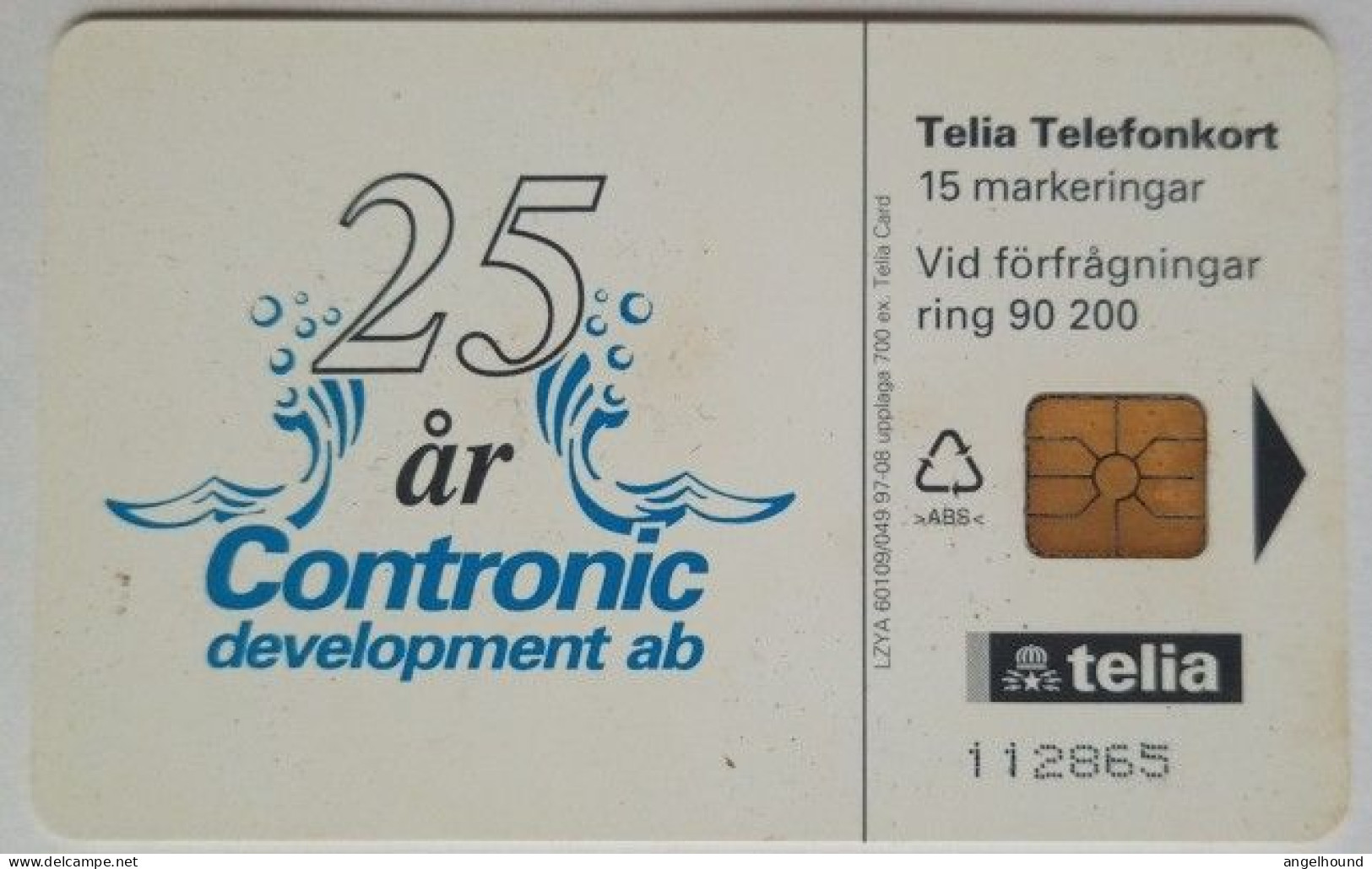 Sweden Mk 15 Chip Card -  Contronic Development Ab ( 700 Mintage ) - Sweden