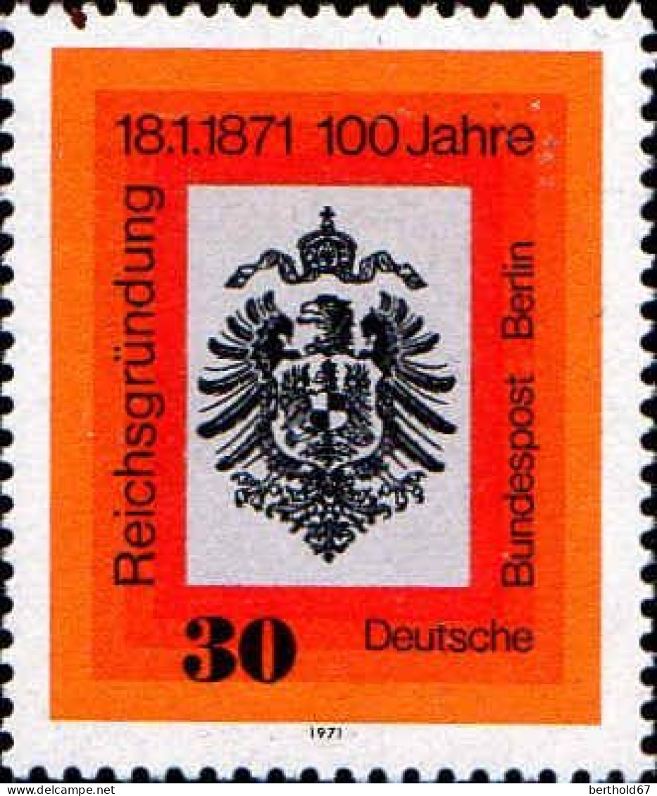 Berlin Poste N** Yv:355 Mi:385 100.Jahre Reichsgründung (Thème) - Sellos