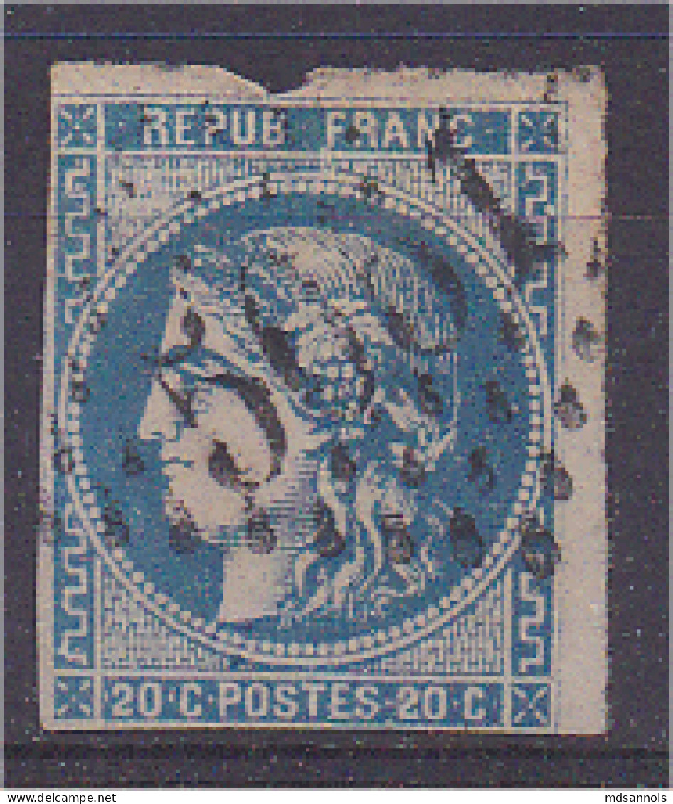 GC 5051 Oran Algérie Sur Cérès Emission De Bordeaux Type II N° 45 20c Bleu - 1870 Emission De Bordeaux