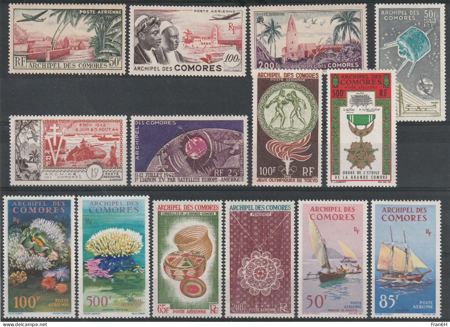 COMORES - YT PA N° 1 à 14 - Neufs * - MH - Cote 225,50 € - Airmail