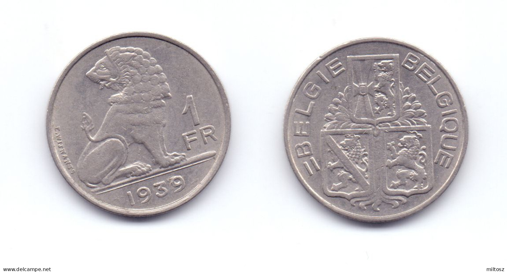 Belgium 1 Franc 1939 BELGIE-BELGIQUE - 1 Franc