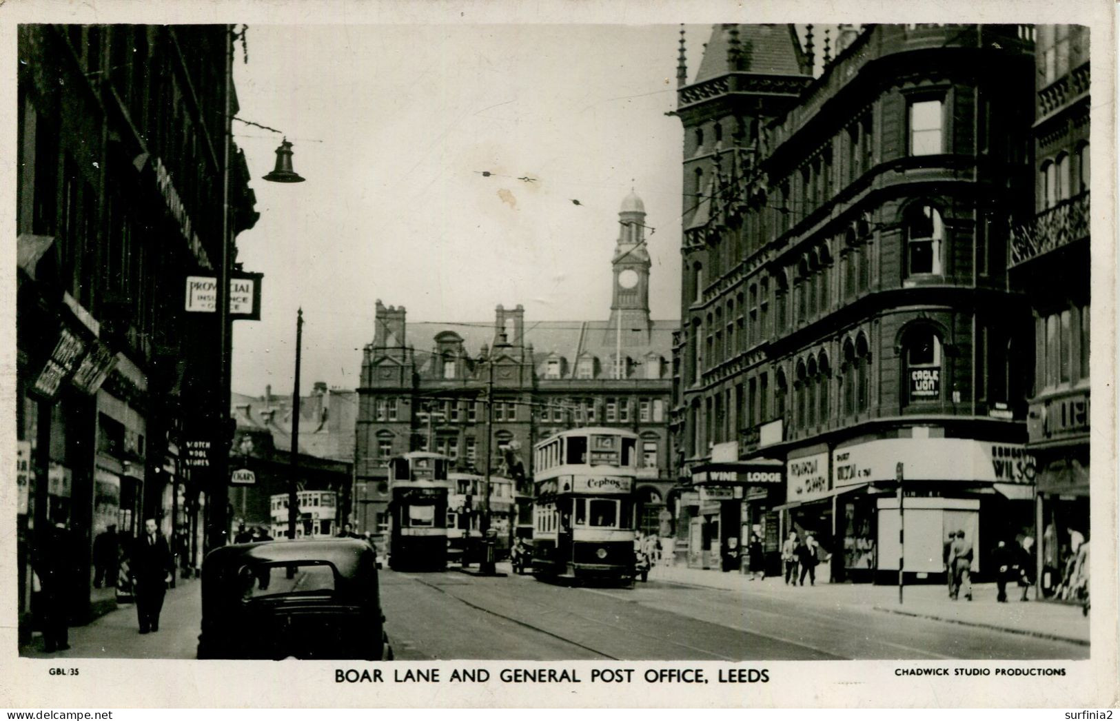 YORKS - LEEDS - BOAR LANE AND GENERAL POST OFFICE RP  Y4075 - Leeds