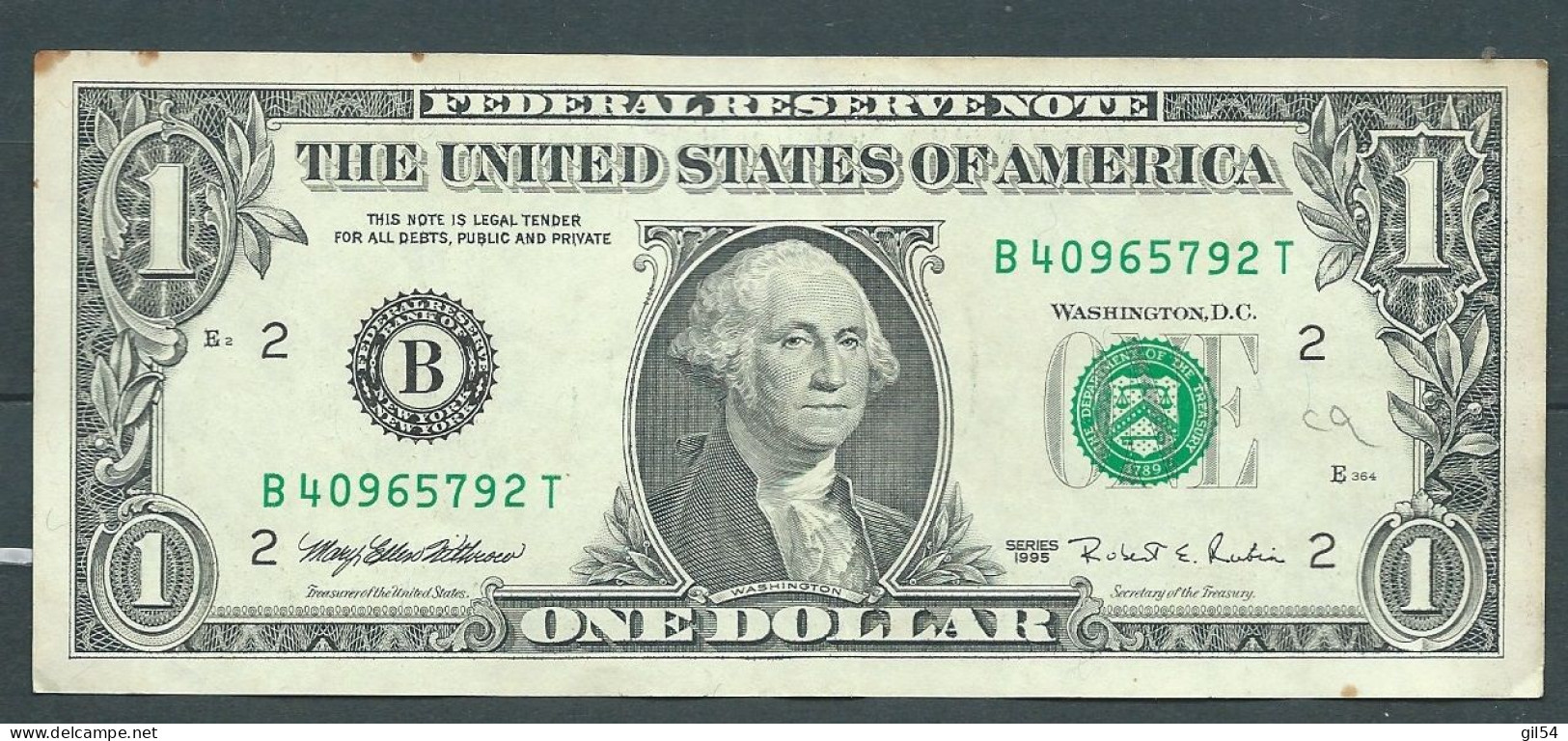 USA 1 Dollar 1995 B - B40965792T - Laura 77 26 - Biljetten Van De  Federal Reserve (1928-...)