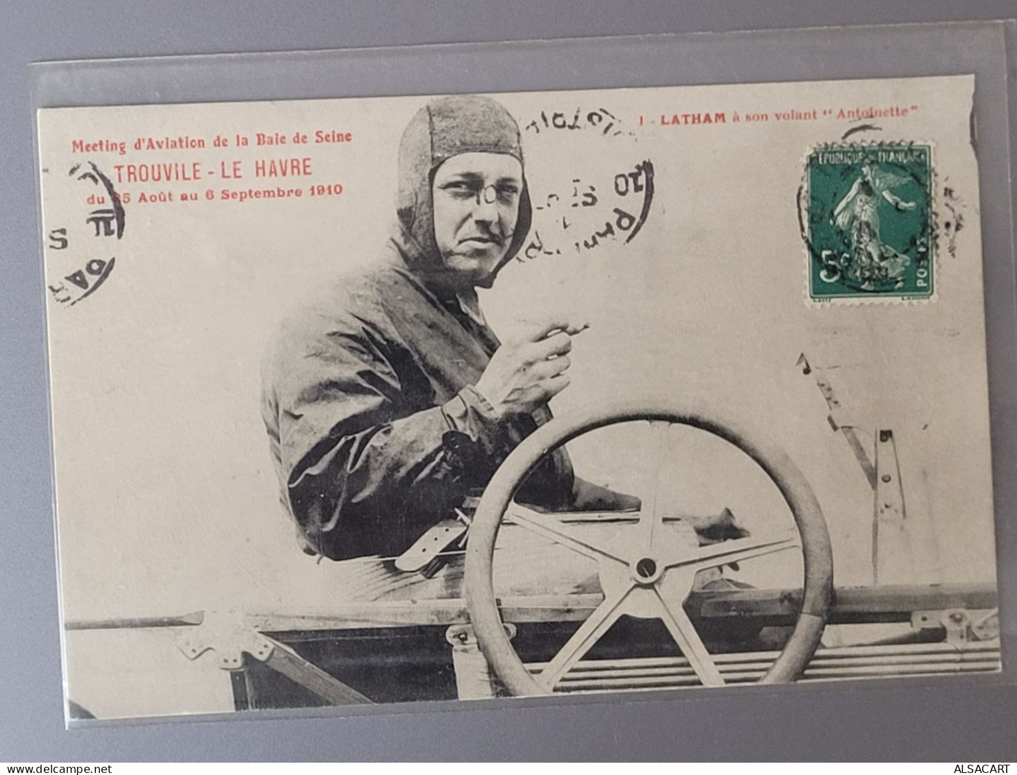 Trouville Le Havre , 1910 Latham Sur Antoinette , Vignette Au Dos - Airmen, Fliers