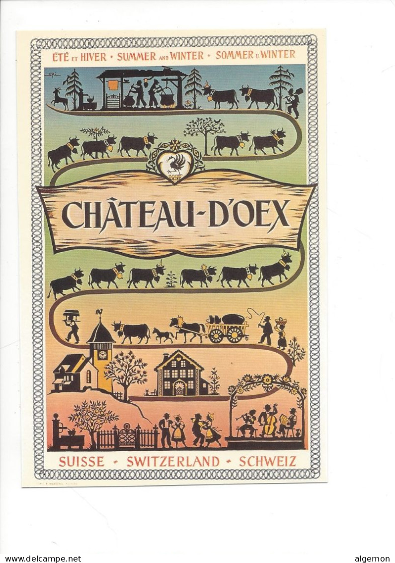 32034 - Tourisme Château-d'Oex Eté-hiver Poya Reproduction Affiche - Château-d'Œx