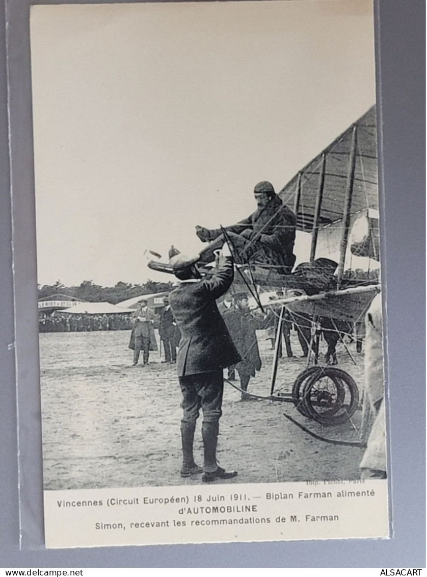 Vincennes , Farman Alimenté Par Automobiline 1911 - Aerodromes