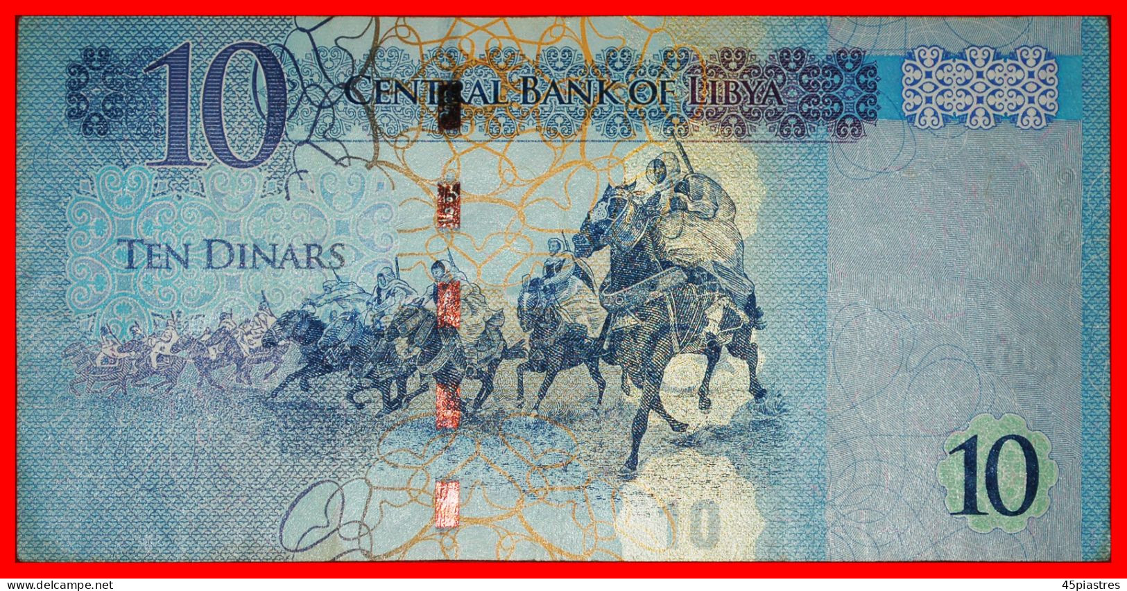 * GREAT BRITAIN: LIBYA  10 DINARS (2015) CRISP! OMAR AL-MUKHTAR (1858-1931)! · LOW START!  NO RESERVE! - Libye