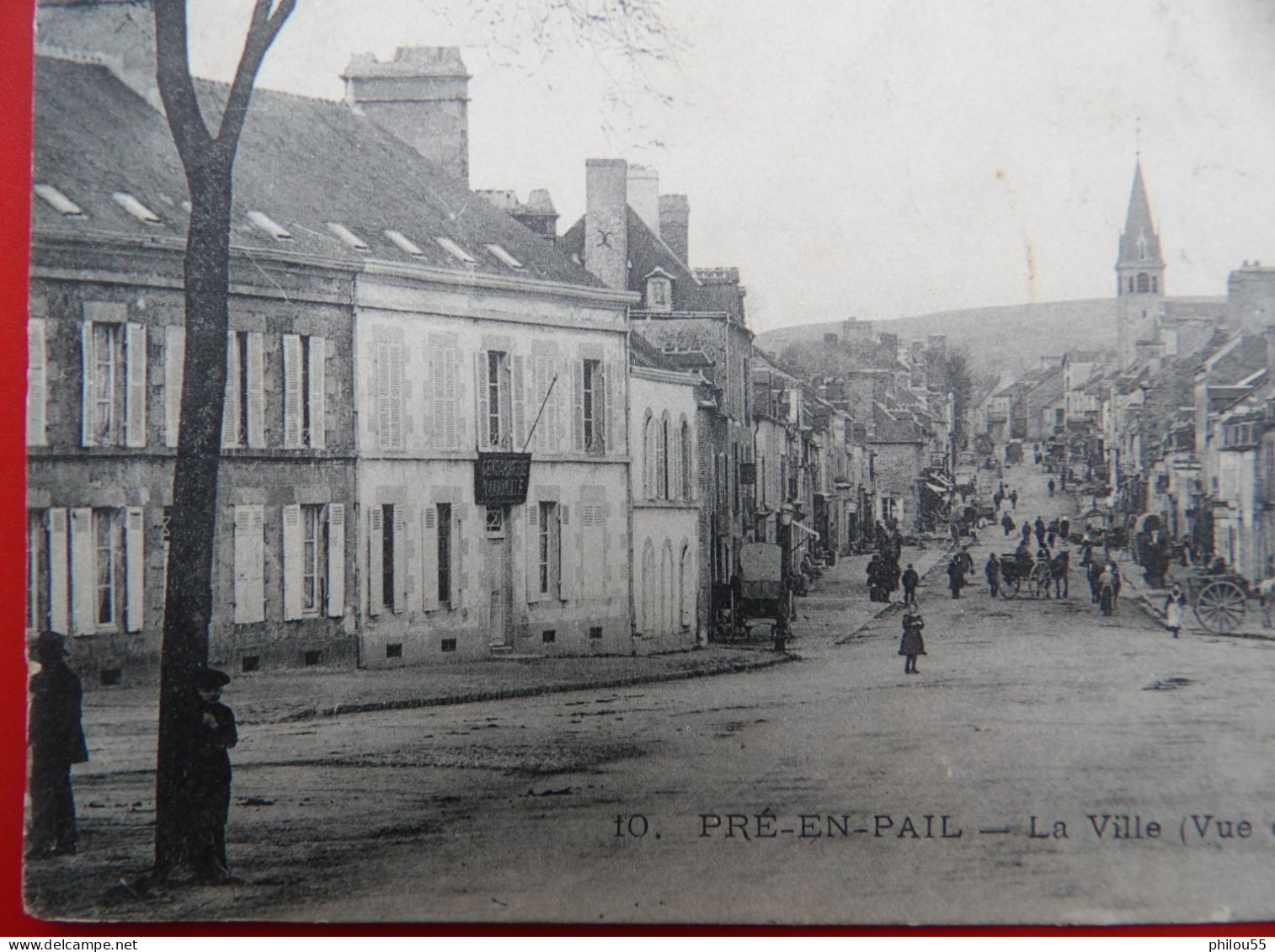 Cpa 53 PRE EN PAIL Anime La Ville Vue D Ensemble Gendarmerie Nationale - Pre En Pail