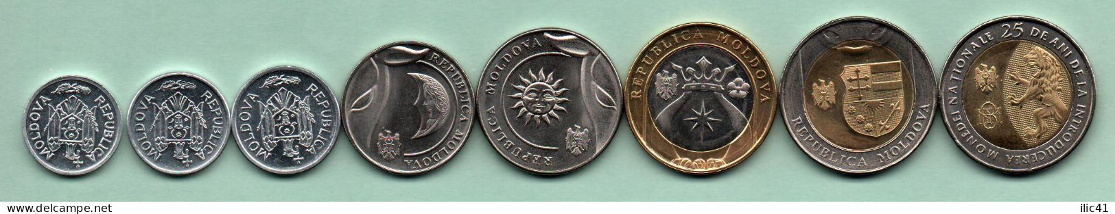 Moldova Moldova  2018  Coins 0.05.0.10.0.25 1; 2; 5; 10; 10 (Anniversary)  UNC - Moldova