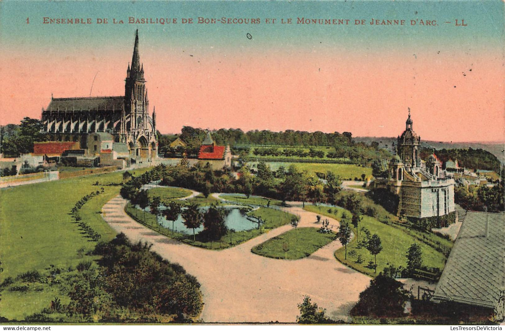 FRANCE - Bonsecours - Ensemble De La Basilique Et Le Monument De Jeanne D'Arc - LL - Colorisé - Carte Postale Ancienne - Bonsecours