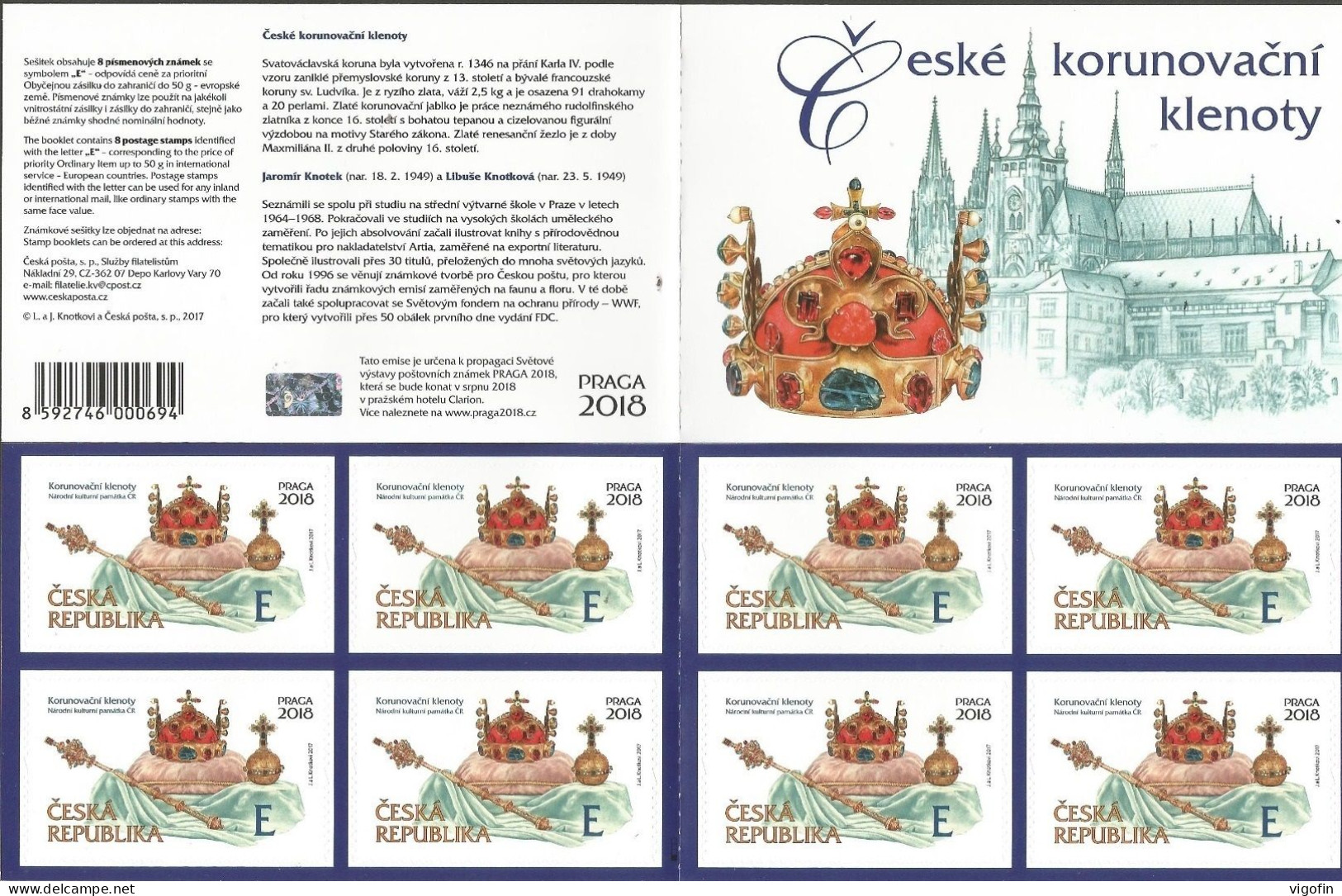 CZ 2017-915 CROWN JEWELES, CZECH REPUBLIK, BOOKLET, MNH - Unused Stamps