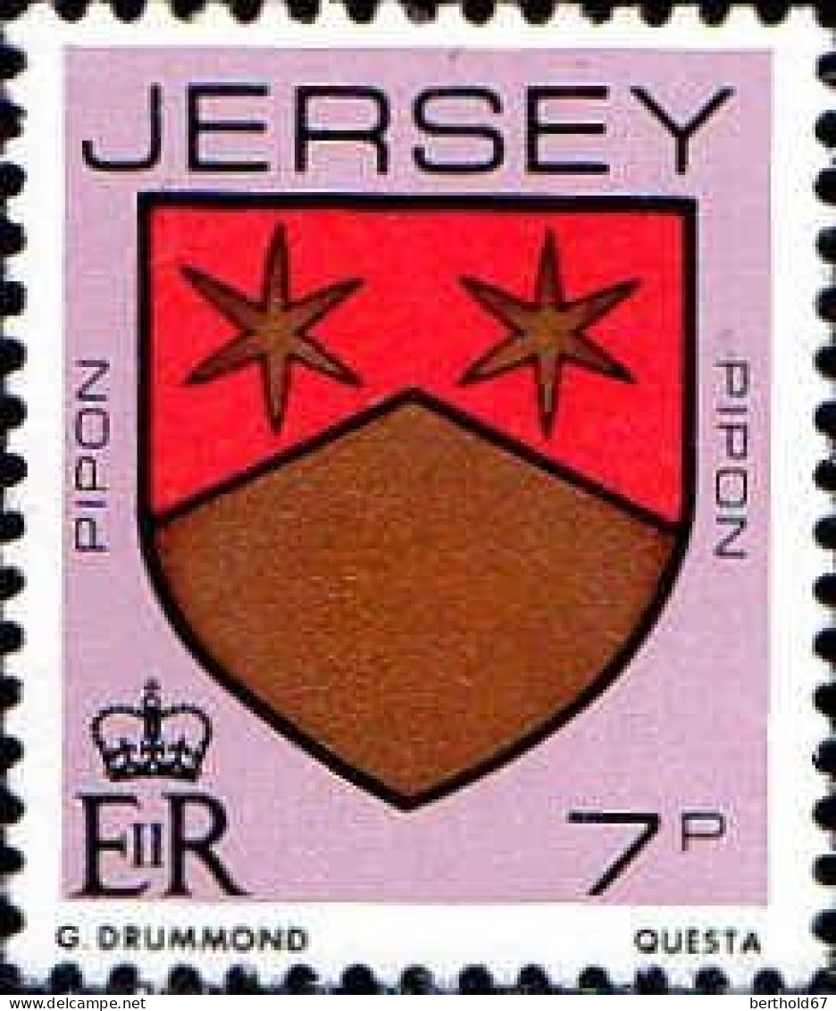 Jersey Poste N** Yv:236/246 Armoiries des familles de Jersey 1.Serie