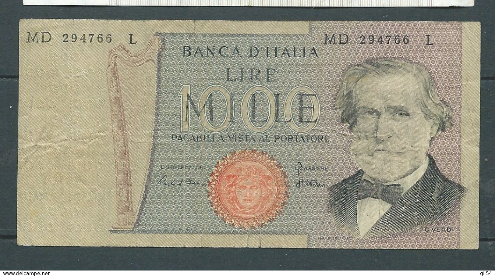 BILLET ITALIE 1000 LIRE 1969 - MD 294766 L  - Laura 77 30 - 1000 Lire