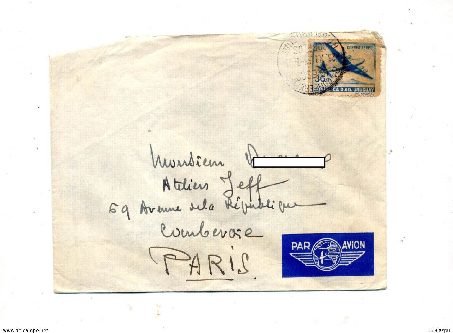 Lettre Cachet  Sur Avion - Uruguay