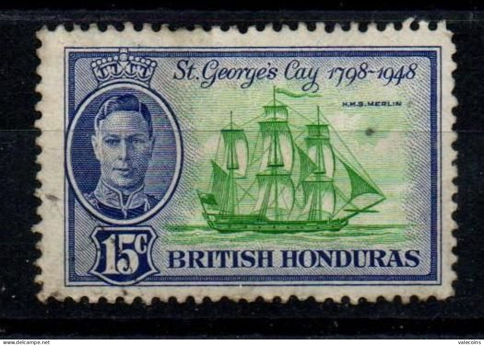 BRITISH HONDURAS (BELIZE) - 1949 - 15 Cent - 125th Battle St.George's Cay - King George VI - Used Stamp        MyRef:L - Brits-Honduras (...-1970)
