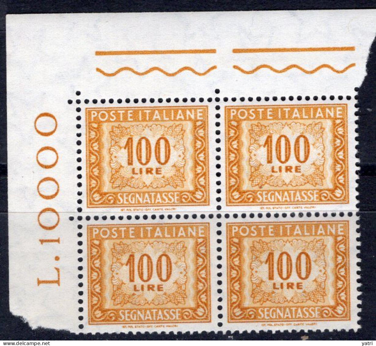 Italia (1962) - Segnatasse, 100 Lire Fil. Stelle 4° Tipo, Gomma Vinilica, Sass. 119/II ** - Consigned Parcels