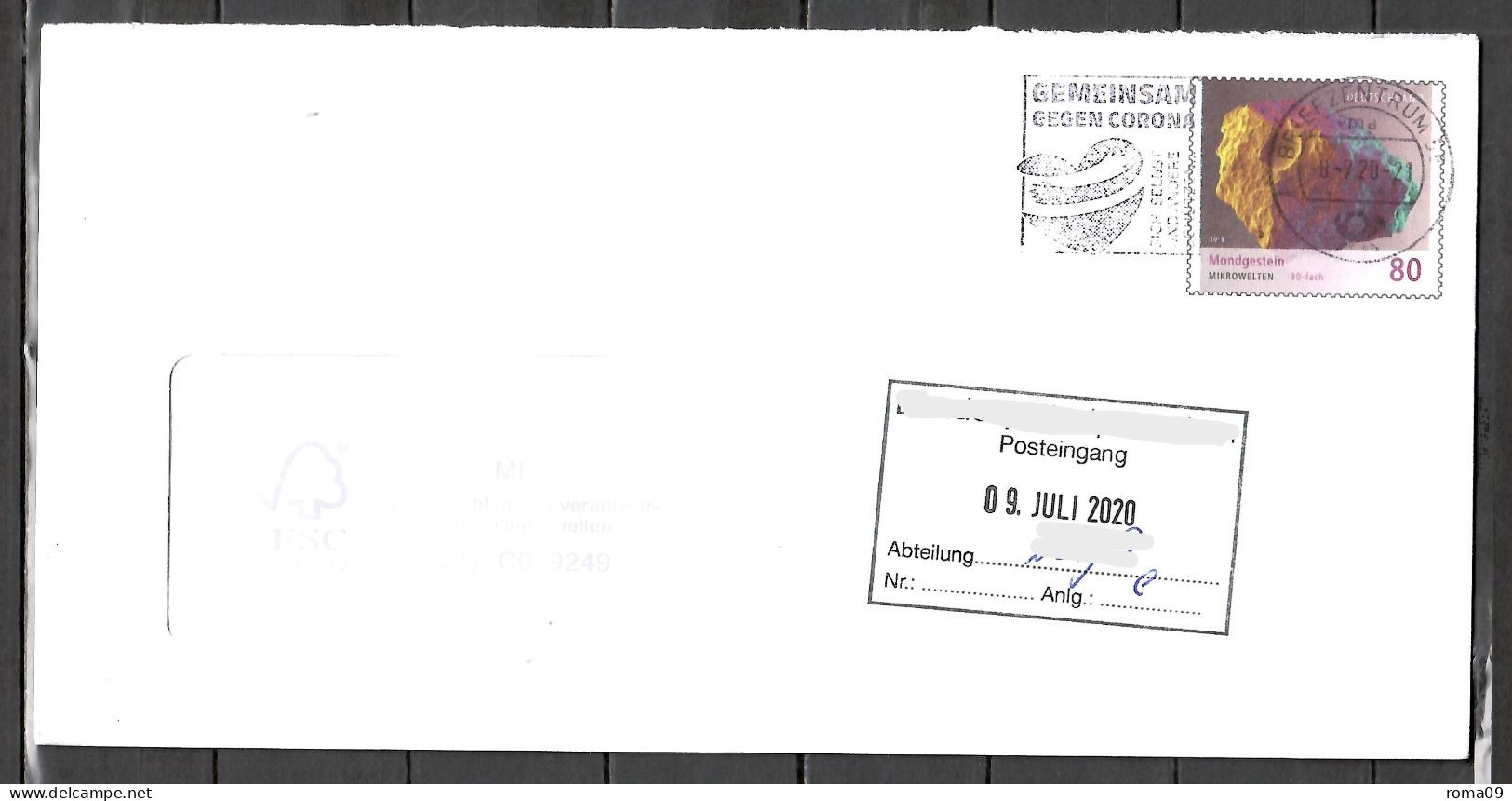 MiNr. USo 506 B, Sonderumschlag, Druckvermerk: 24.01.2020; F-564 - Enveloppes - Oblitérées