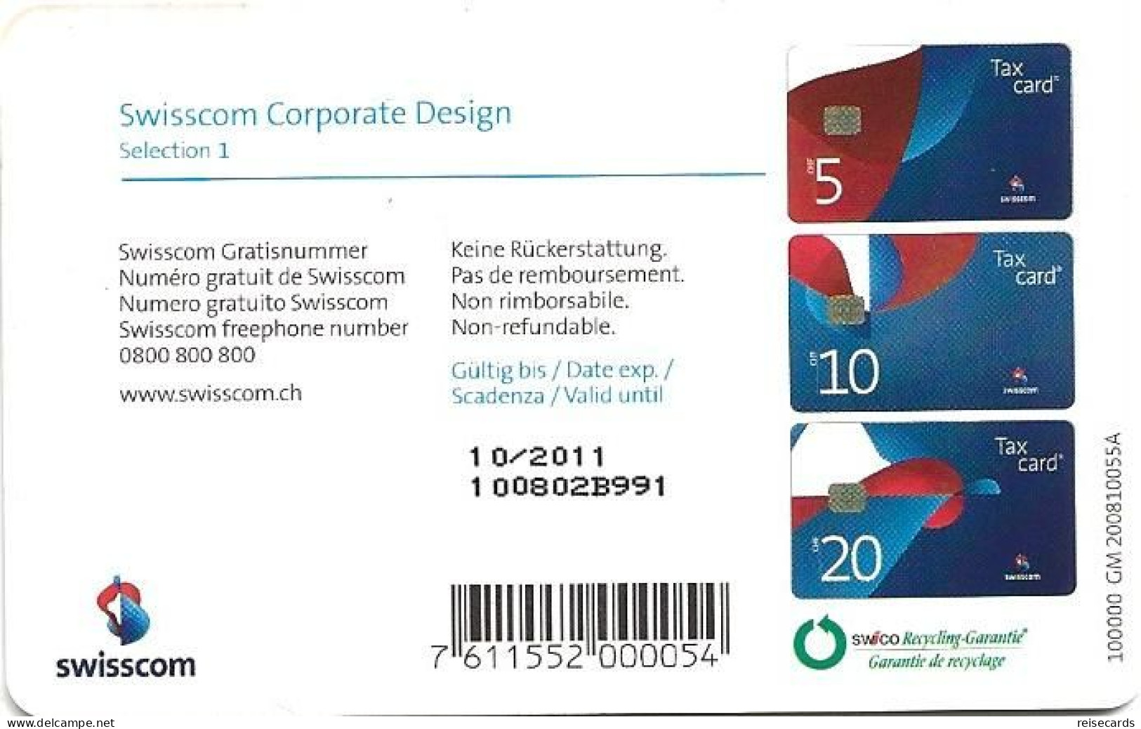 Switzerland: Swisscom CP187 Swisscom Corporate Design 1. GM4 10.11 - Schweiz